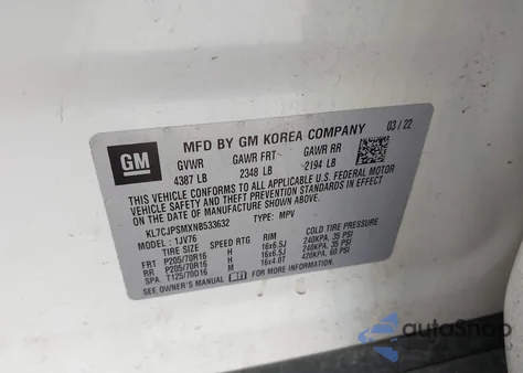 2022 Chevrolet Trax Awd Lt from USA, damaged, VIN KL7CJPSMXNB533632